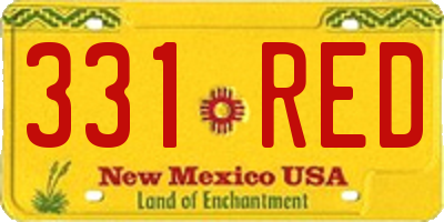 NM license plate 331RED