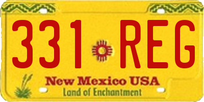 NM license plate 331REG