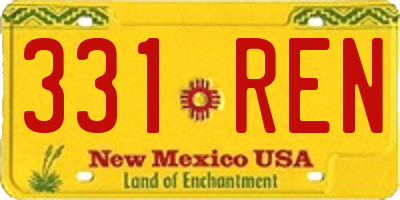 NM license plate 331REN