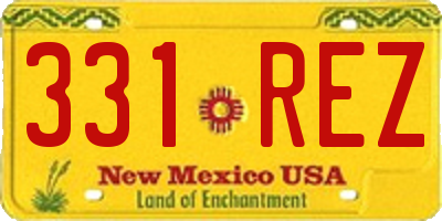 NM license plate 331REZ
