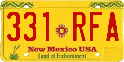 NM license plate 331RFA