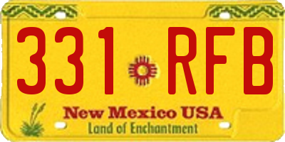 NM license plate 331RFB