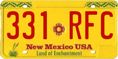 NM license plate 331RFC