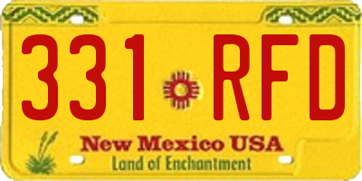 NM license plate 331RFD