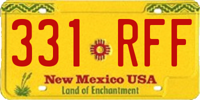 NM license plate 331RFF
