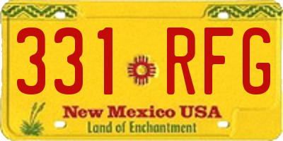 NM license plate 331RFG