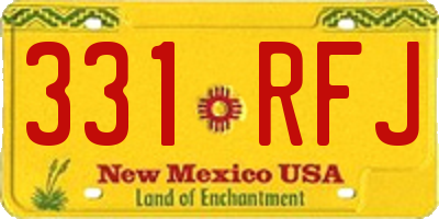 NM license plate 331RFJ