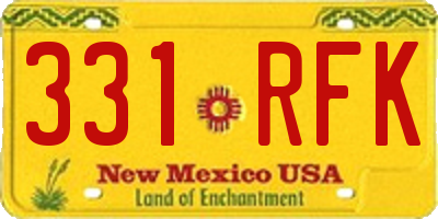 NM license plate 331RFK