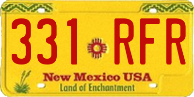 NM license plate 331RFR