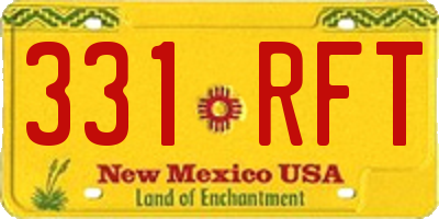 NM license plate 331RFT