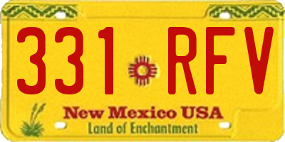 NM license plate 331RFV