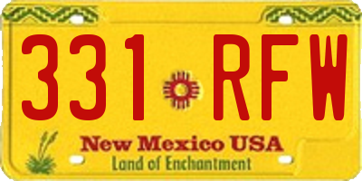 NM license plate 331RFW