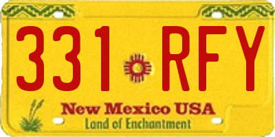 NM license plate 331RFY
