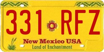 NM license plate 331RFZ