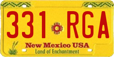 NM license plate 331RGA