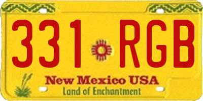 NM license plate 331RGB