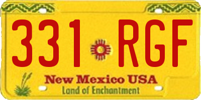 NM license plate 331RGF