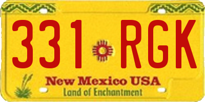 NM license plate 331RGK