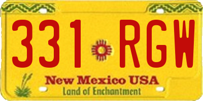 NM license plate 331RGW