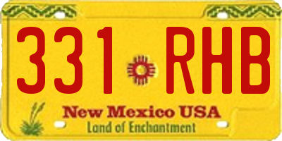 NM license plate 331RHB
