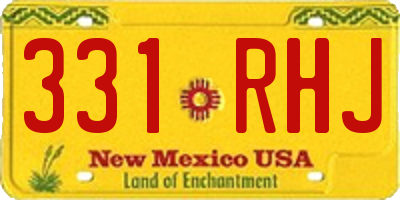 NM license plate 331RHJ