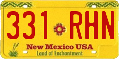 NM license plate 331RHN