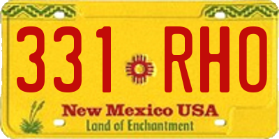 NM license plate 331RHO