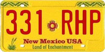 NM license plate 331RHP