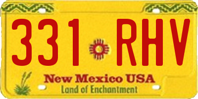 NM license plate 331RHV