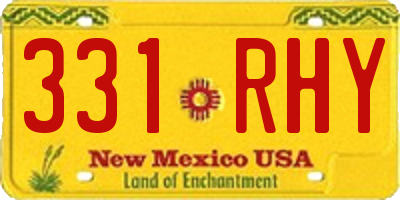 NM license plate 331RHY