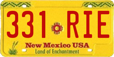 NM license plate 331RIE