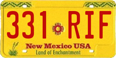 NM license plate 331RIF