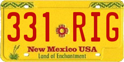 NM license plate 331RIG