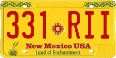 NM license plate 331RII