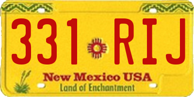 NM license plate 331RIJ