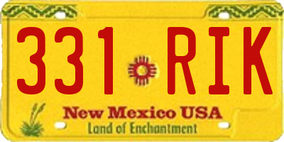 NM license plate 331RIK