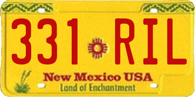 NM license plate 331RIL
