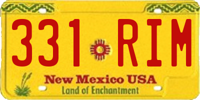NM license plate 331RIM