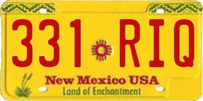 NM license plate 331RIQ