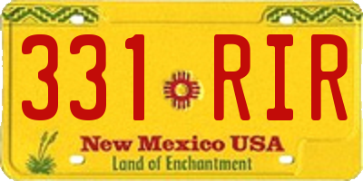 NM license plate 331RIR