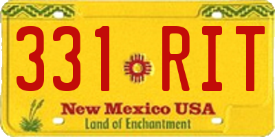 NM license plate 331RIT