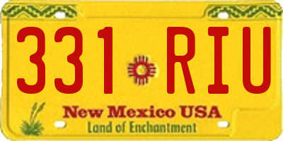 NM license plate 331RIU