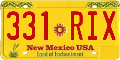 NM license plate 331RIX