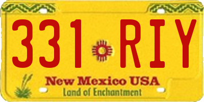 NM license plate 331RIY