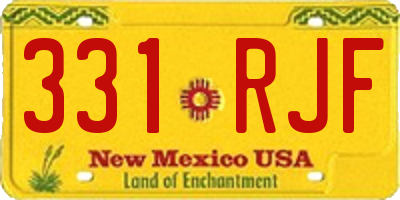 NM license plate 331RJF