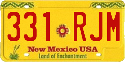 NM license plate 331RJM
