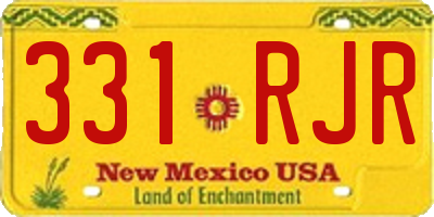 NM license plate 331RJR