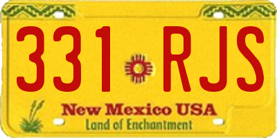 NM license plate 331RJS