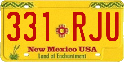 NM license plate 331RJU