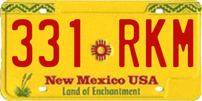NM license plate 331RKM